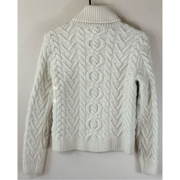 Lauren by Ralph Lauren Rabbit Hair & Wool Blend Cable Knit Turtleneck Sweater S - Picture 6 of 11